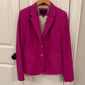 J Crew wool schoolboy blazer hot pink bright 10 tall 10T Women's Fuchsia Blazer